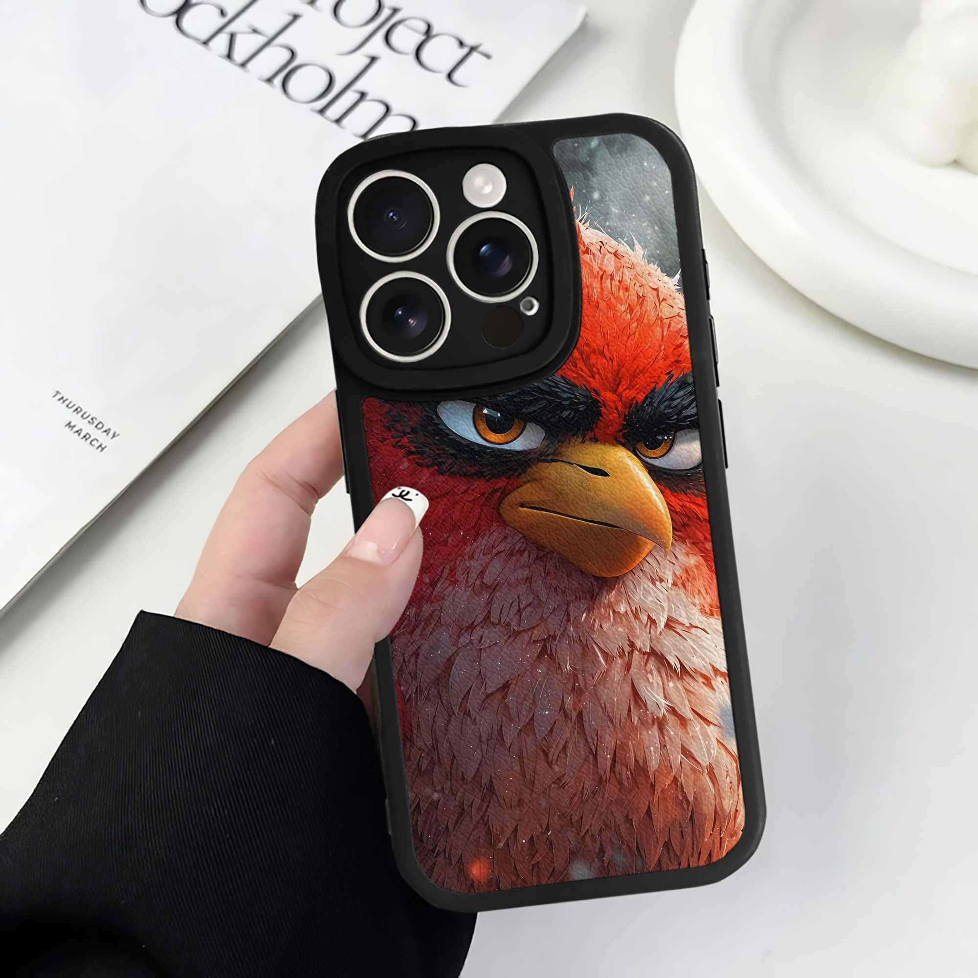 （画像用） Angry Birds アングリーバード 【iPhone 16シリーズ対応】シリコンスマホケース（レザー調） 材質：シリコン